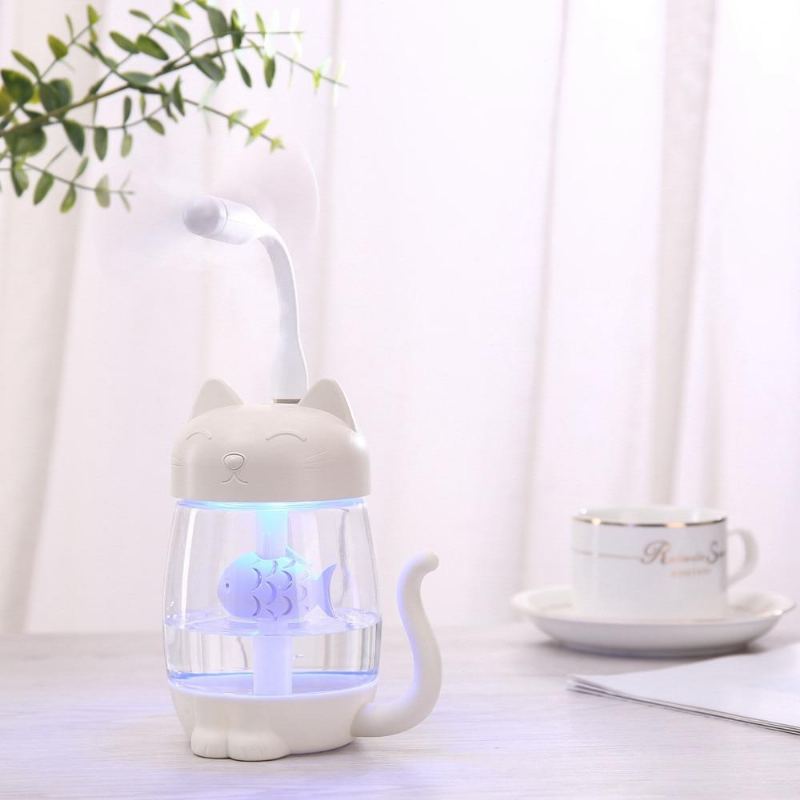 3 I 1 Søt Katt-ledet Aromalampevifte Og Diffusor