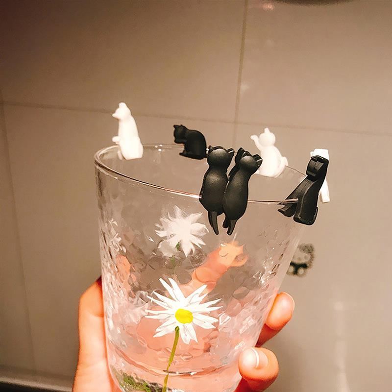 6 Stk Søte Katteglass Charms