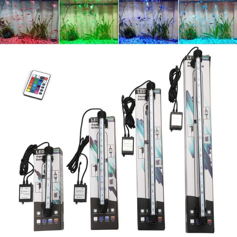 Akvariefisk Tank Ledet Akvatisk Lampe Med Fjernkontroll