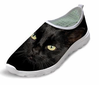Casual Air Mesh Katt Print Tursko