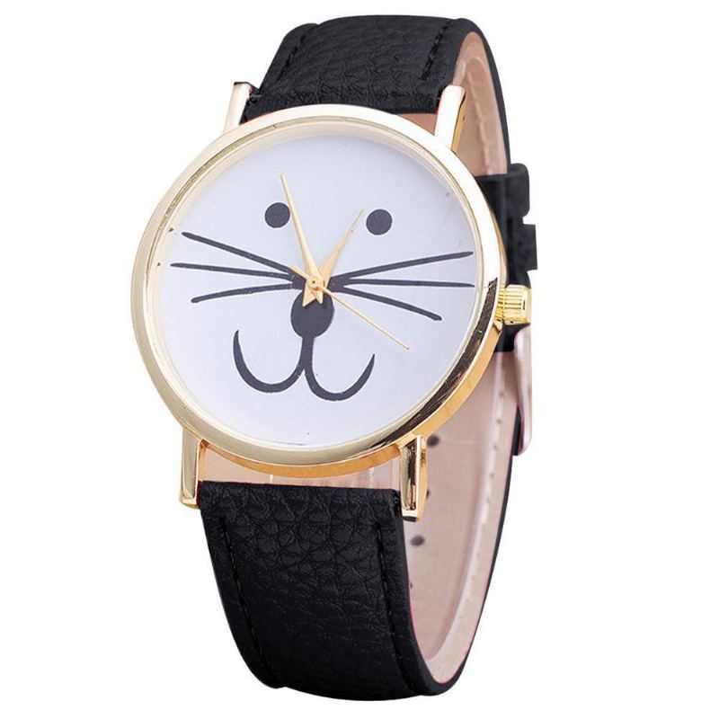 Kattansiktsmønster Analog Lærklokke