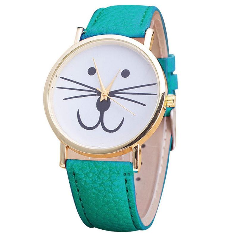 Kattansiktsmønster Analog Lærklokke