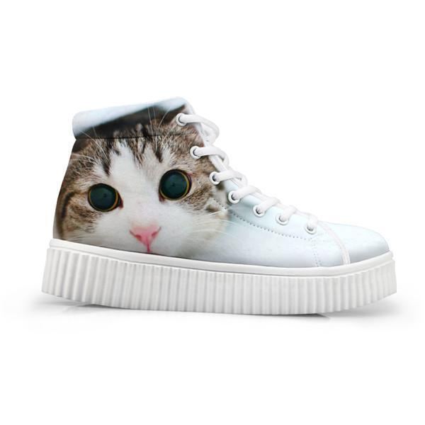 Kawaii Kvinner Høy Topphøyde Øker 3d Store Øyne Kattesko