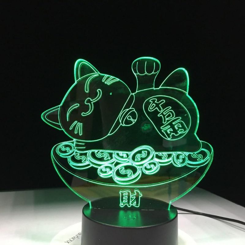 Lykke Skattkatt 3d Lampe