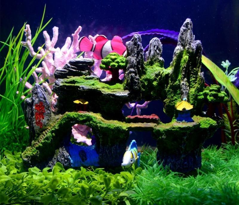 Moss Bergarter Landskap Akvarium Dekorasjon Akvarium