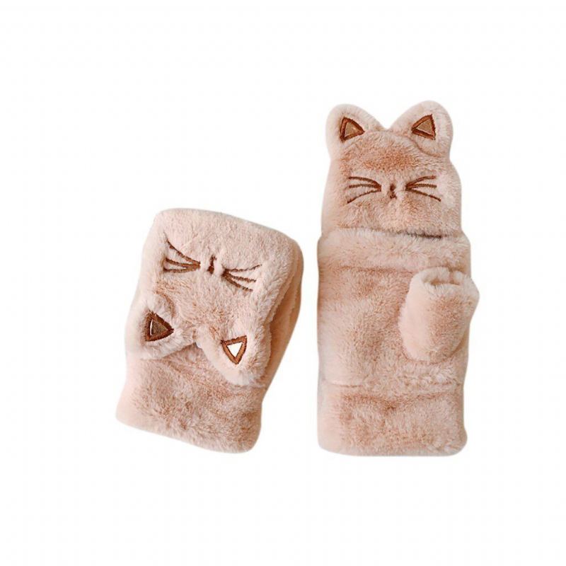 Nydelige Kattplysjhansker