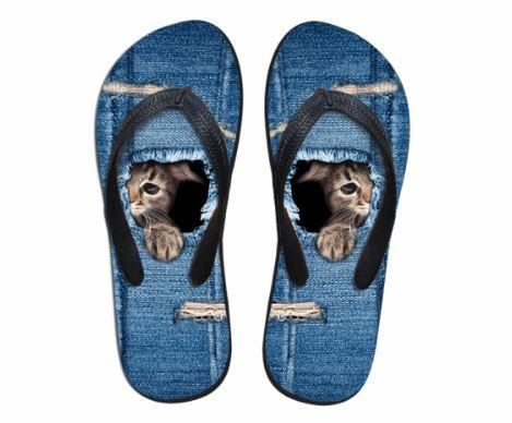 Sjenerte Katteflip-flops