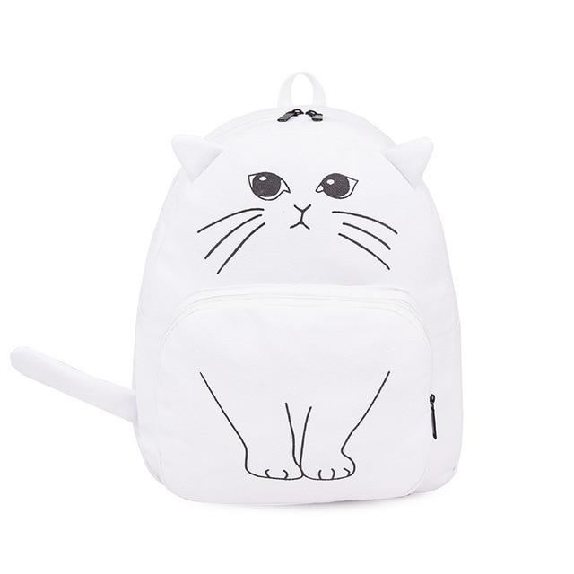 Søt Katt Lerret Ryggsekk